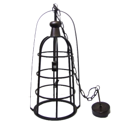 Lampa wisząca metalowa ażurowa LOFT CZARNA 70cm
